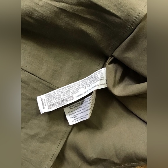 Zara stretchy linen shirt dress, in olive green - Picture 5 of 5